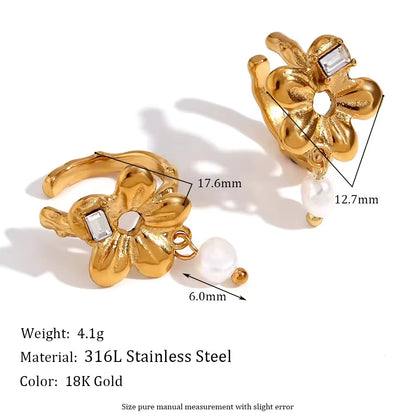 Flower Snake Clip-on Earrings