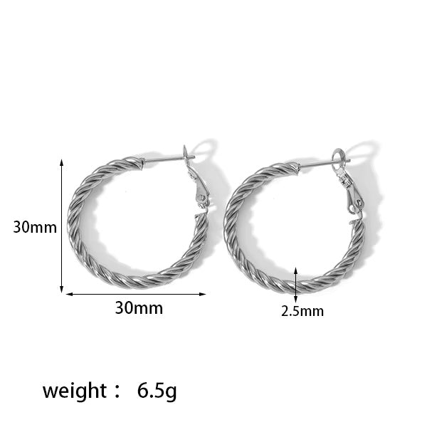Chunky C-type Hoop Earrings