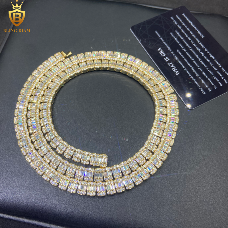 Baguette Cut Moissanite Chain