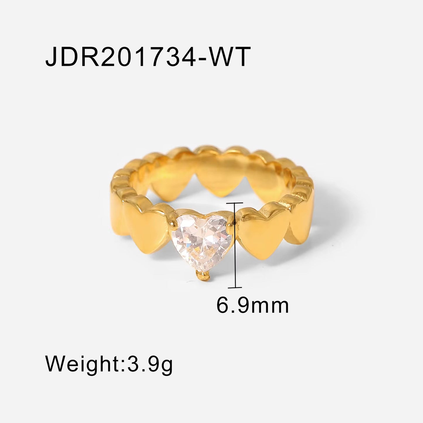 Heart Zircon Finger Rings