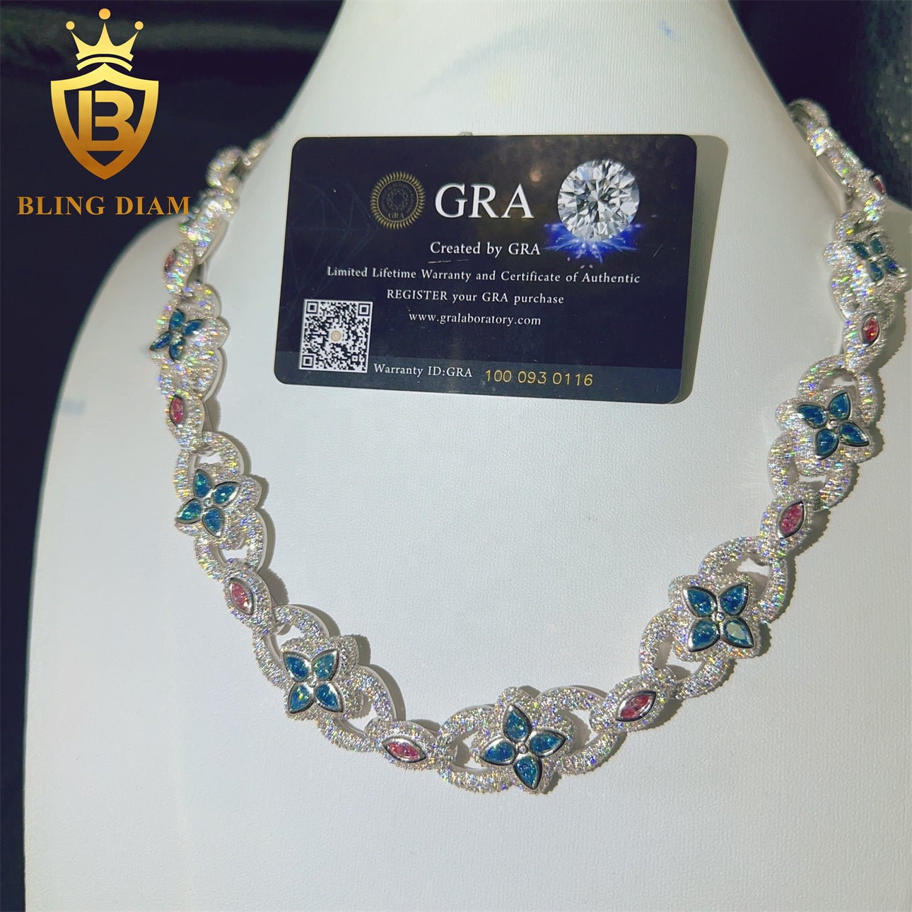 Miossanite 20mm Sterling Silver 925 Miami Cuban Link Chain