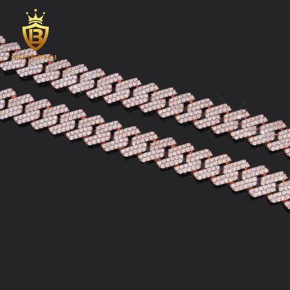 15mm Moissanite sterling silver chain