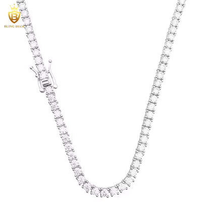 Signature Tennis Chain - 3-4mm VVS Moissanite, Gold Plated & Sterling Silver