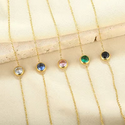 Round Zircon Pendant Bracelet