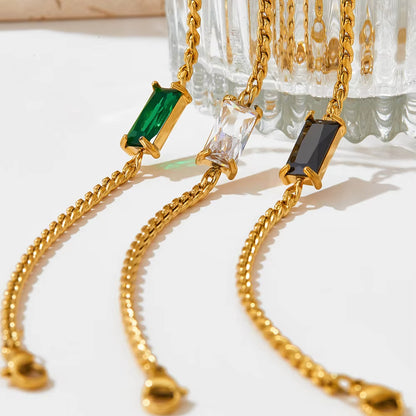 Square Zircon Charm Bracelets