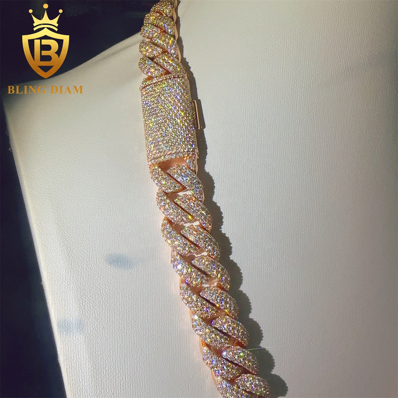 Miossanite 16mm Sterling Silver 925 Miami Cuban Link Chain