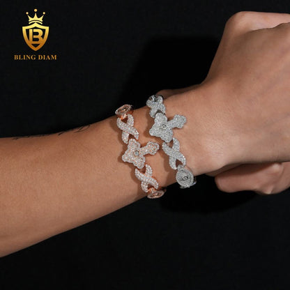 Cross and Infinity Moissanite Cuban Bracelet