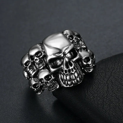 Multi skull Biker Ring
