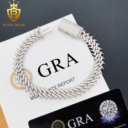 Spike 10mm 925 Silver VVS Moissanite chain