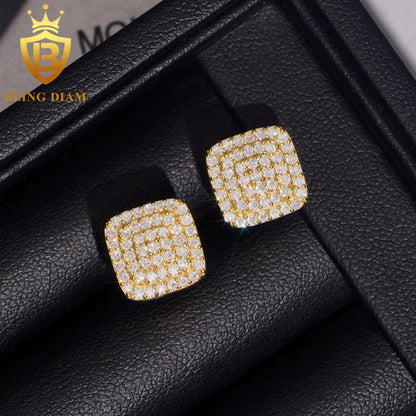 3-Row Moissanite Stud Earrings