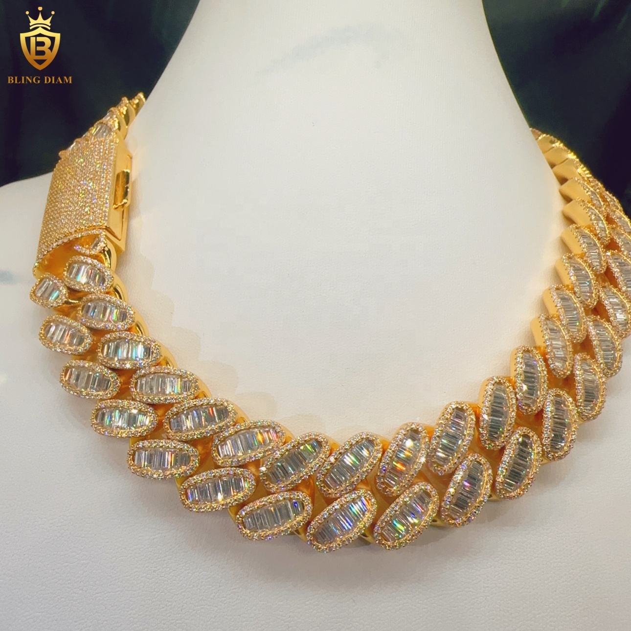 VVS Moissanite 23MM Sterling Silver 925 chain