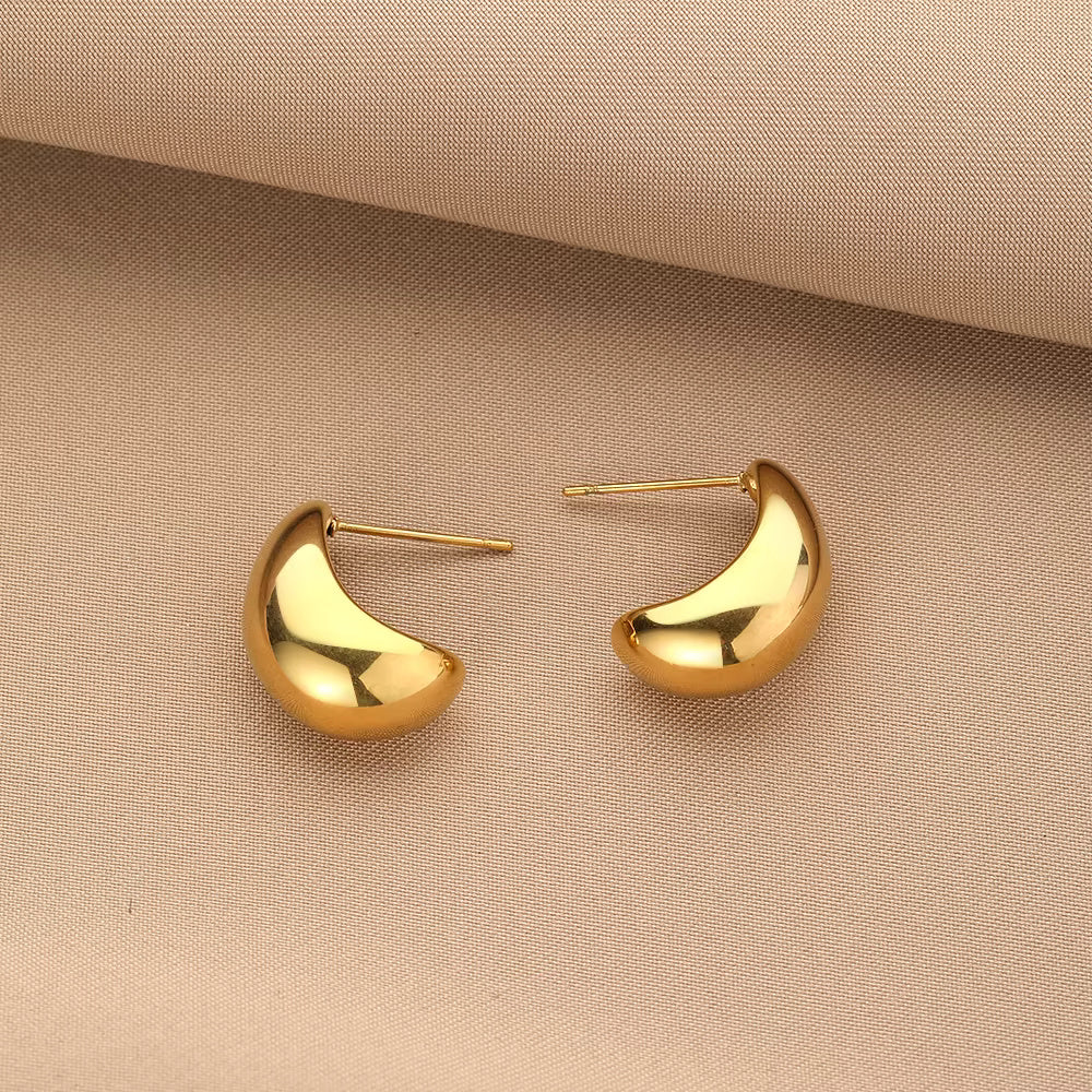 Twist Rope Round Chunky Hoop Gold Earring