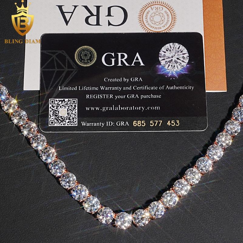 925 Sterling Silver Vvs1 Moissanite-Tennis-Chain