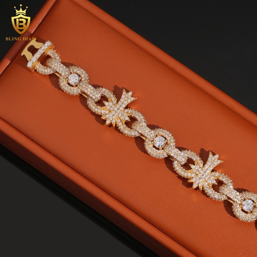 Iced Out Moissanite Cuban Bracelet