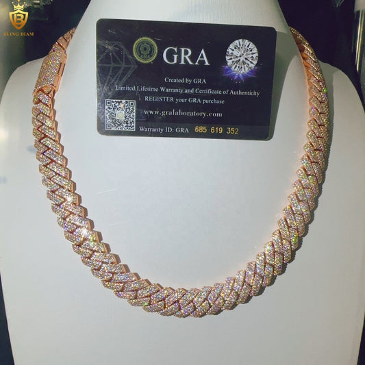 925 silver VVS Moissanite Cuban Link Chain