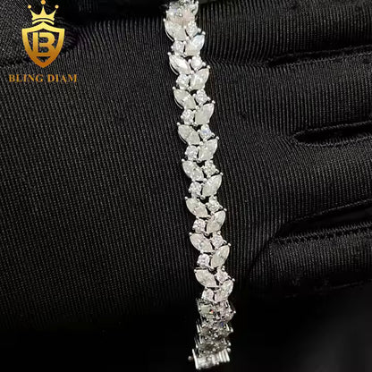 Marquise Moissanite Tennis Bracelet | 9.3mm | 925 Silver