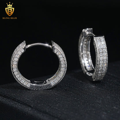 Iced-Out Moissanite Hoop Earrings