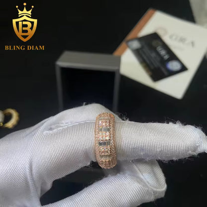 Iced-out moissanite ring