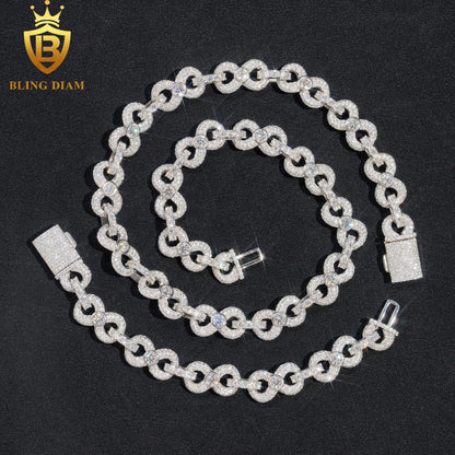 13mm 925 Sterling Silver moissanite chain