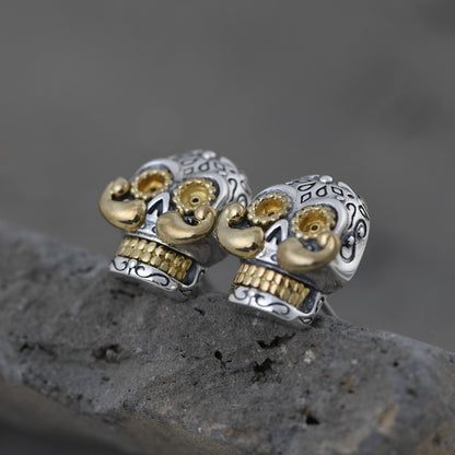 Bearded Skull Earrings
