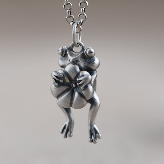 Lotus Frog Necklace