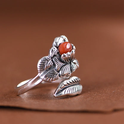 Peony agate Ring