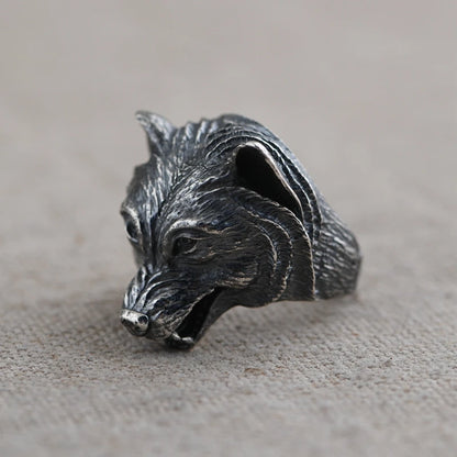 Oxidized Wolf Ring