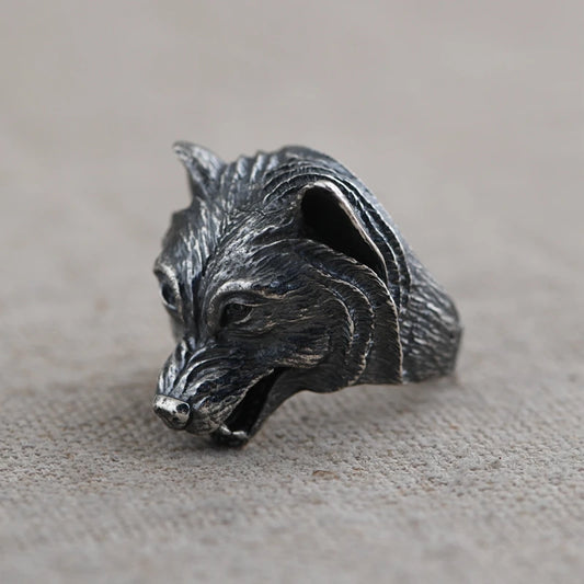 Oxidized Wolf Ring