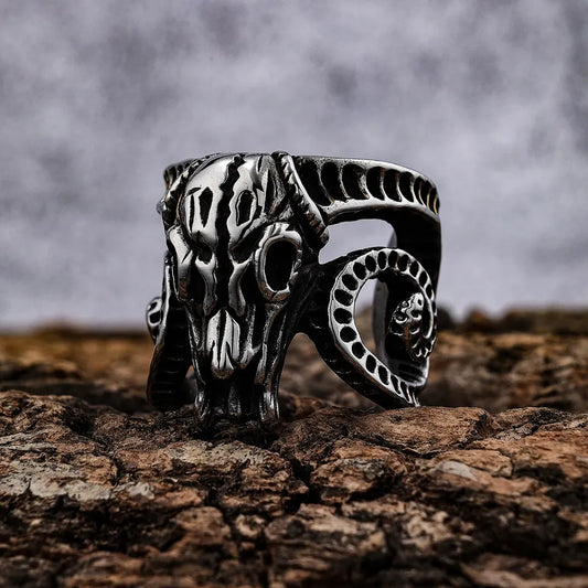 satanic lucifer goat ring