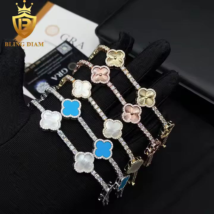 Multicolor Clover Tennis Bracelet