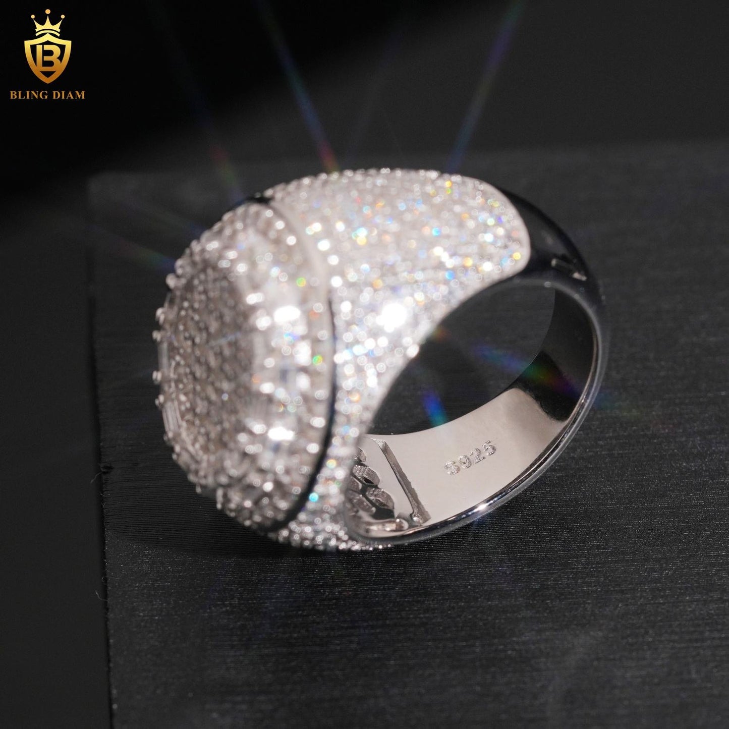 Custom iced-out men’s ring
