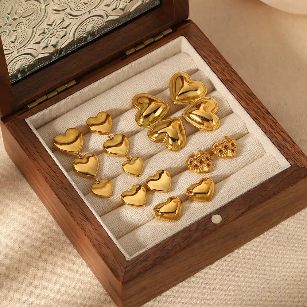 Love Heart Shape Pendant Earrings