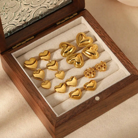 Love Heart Shape Pendant Earrings