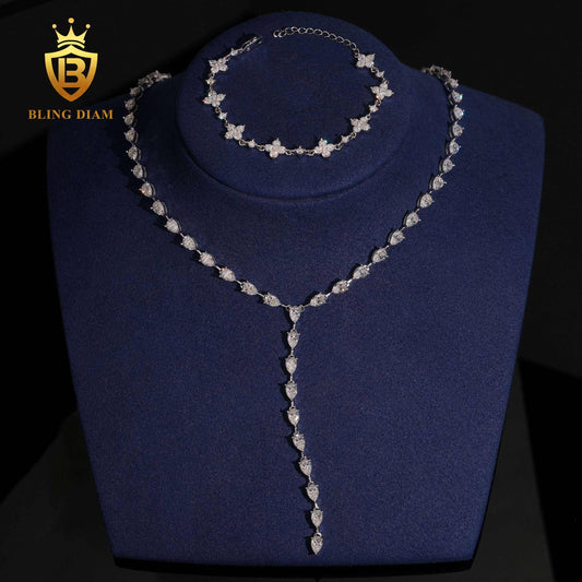 6mm sterling silver VVS Pear Cut Moissanite Tennis Chain