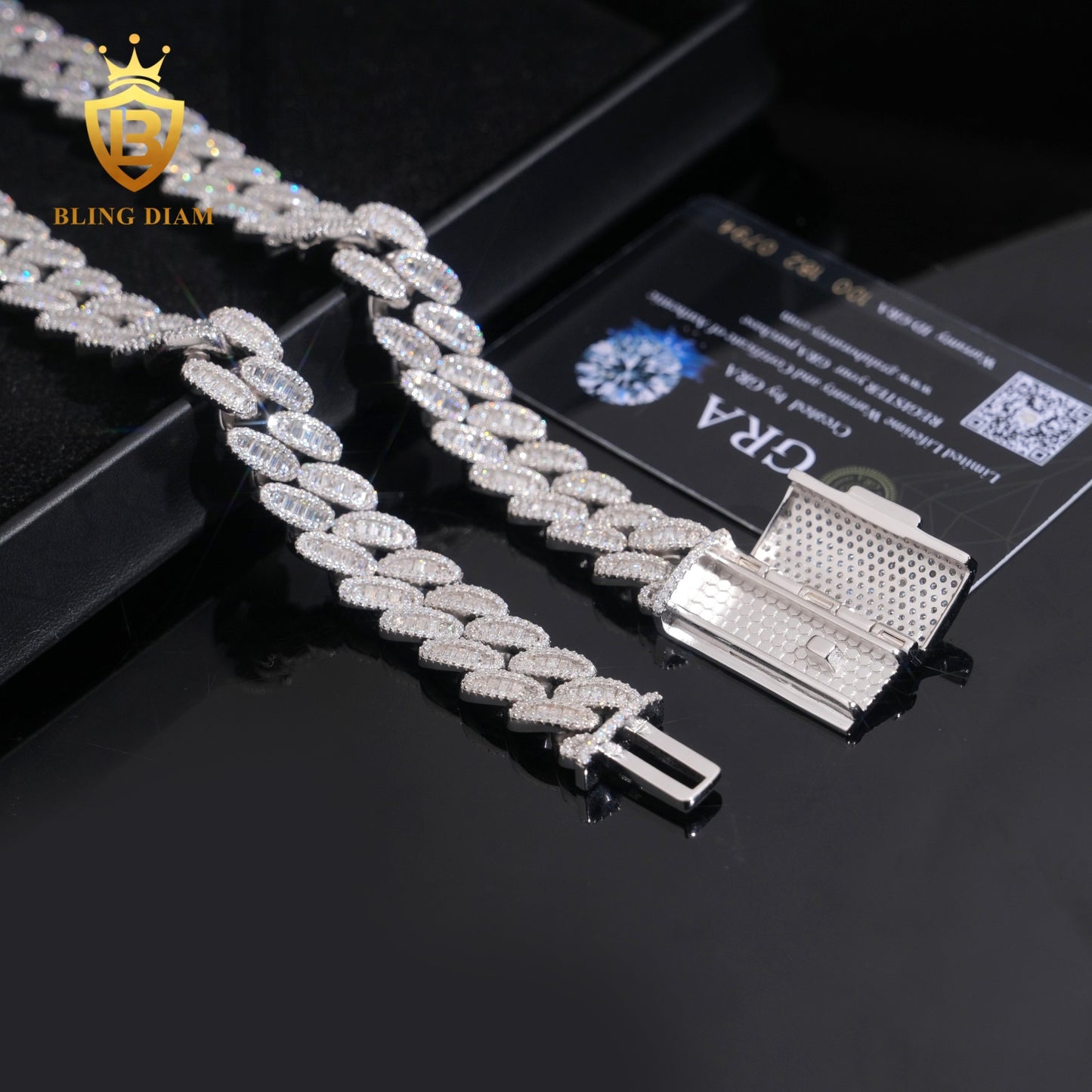 15mm S925 VVS1 Moissanite Cuban Chain