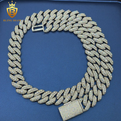 Sterling Silver 16mm Moissanite Chain