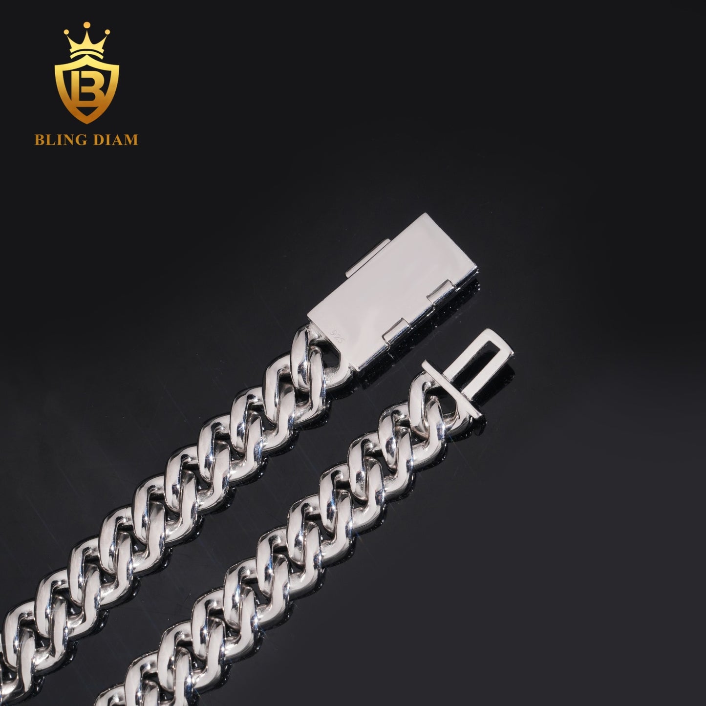 15mm S925 VVS1 Moissanite Cuban Chain
