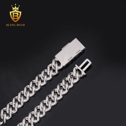 15mm S925 VVS1 Moissanite Cuban Chain