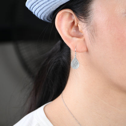 Dandelion Flower Pattern Dangle Earrings