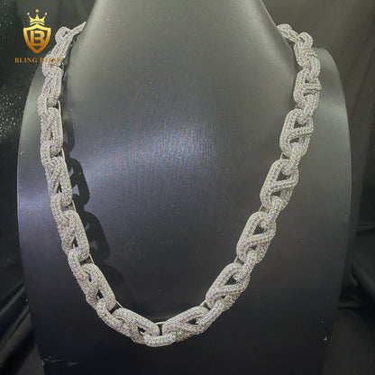 Miossanite 15mm 925 Silver VVS chain
