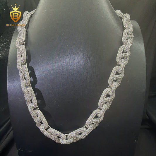 Miossanite 15mm 925 Silver VVS chain