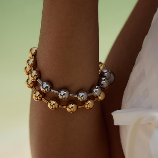 Two-tone Round Bead Bracelet