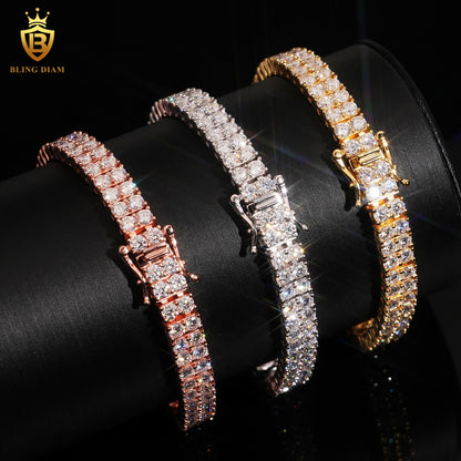 2 Row Iced Out Moissanite Tennis Bracelet