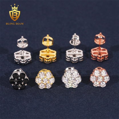 Flower Cluster VVS Moissanite Stud Earrings