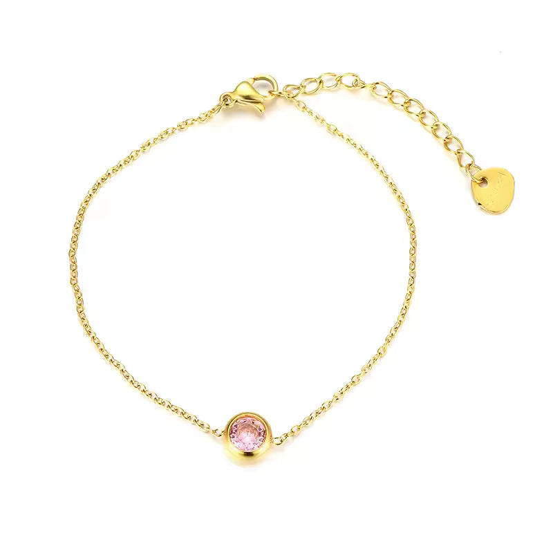 Round Zircon Pendant Bracelet