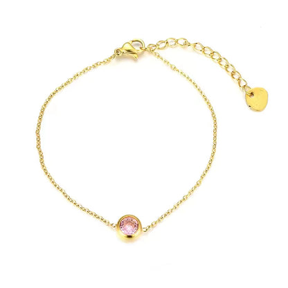 Round Zircon Pendant Bracelet