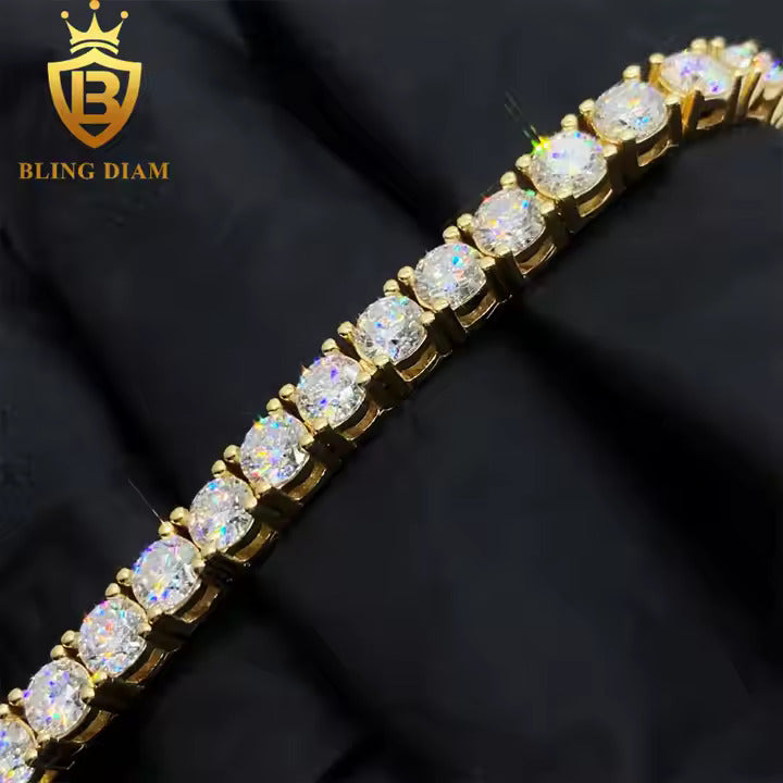 Signature Tennis Bracelet - 3mm VVS Moissanite, Gold Plated Sterling Silver