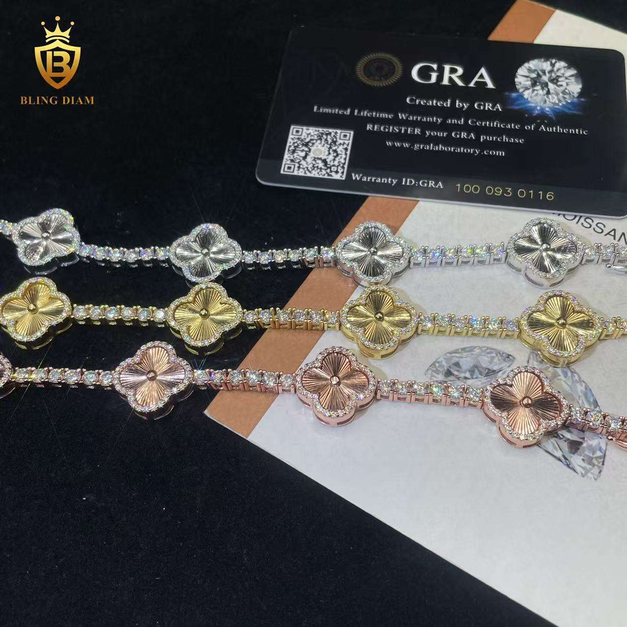 Four-Leaf Clover Moissanite Tennis Bracelet