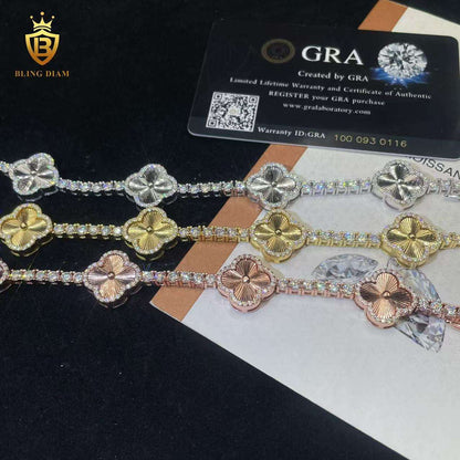 Four-Leaf Clover Moissanite Tennis Bracelet