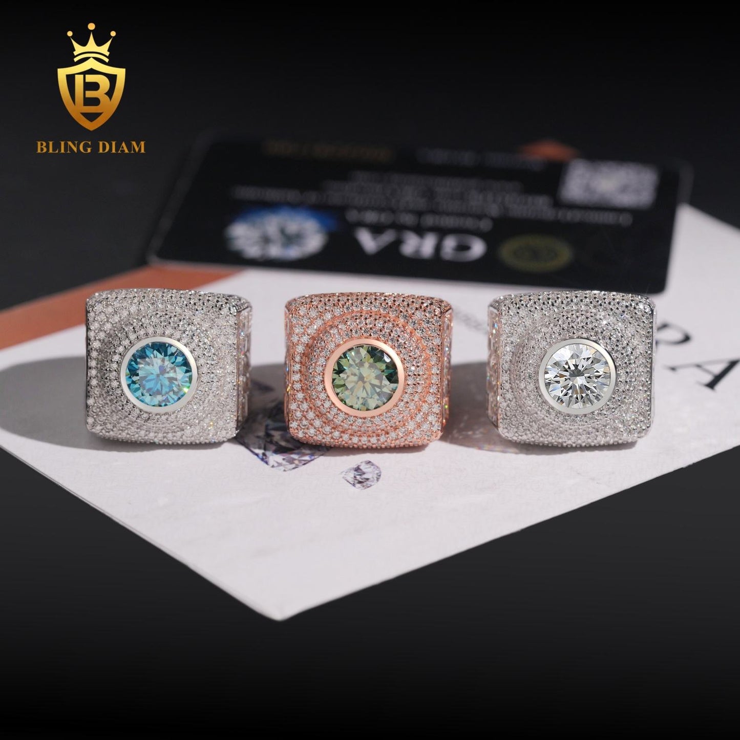Square moissanite ring